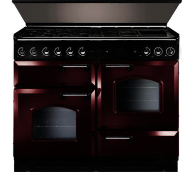 RANGEMASTER  Classic 110 Dual Fuel Range Cooker - Cranberry & Chrome